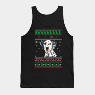 Cute Dalmatian Dog Lover Ugly Christmas Sweater For Women And Men Funny Gifts Tank Top